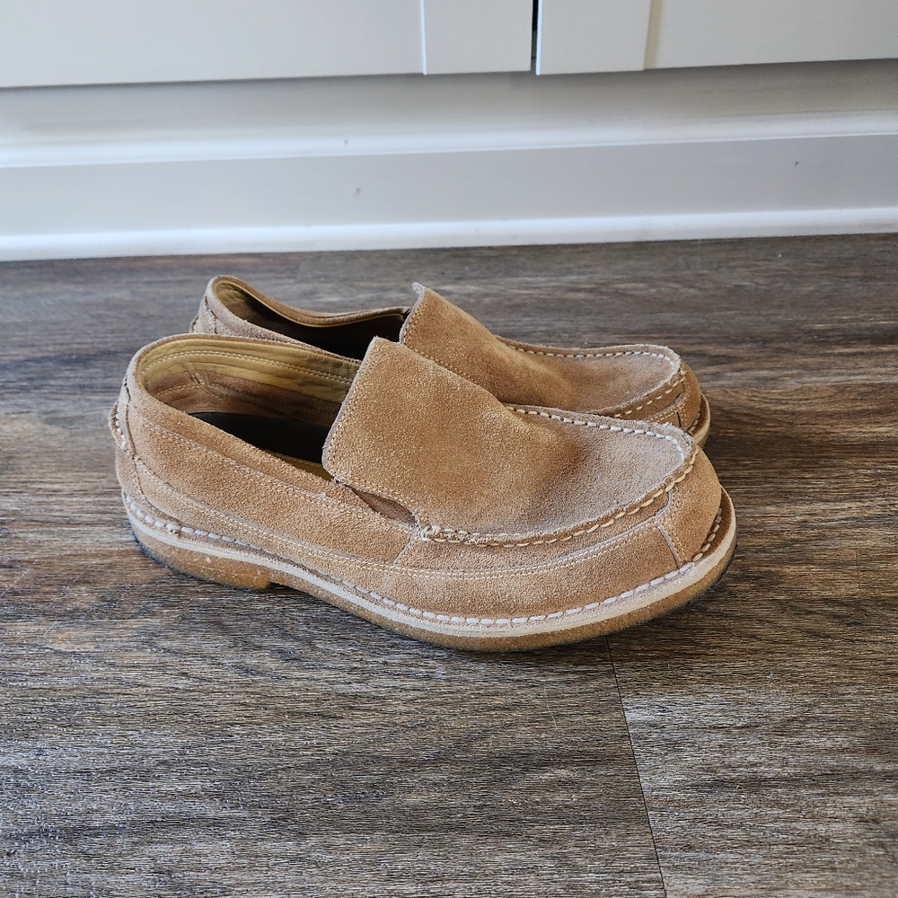L.L. Bean Men's Light Brown Suede Slip-On Loafers Sz 9 - Picture 1 of 8